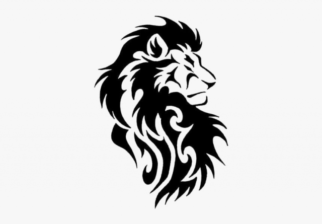 116 1162829 black lion tattoos png transparent background tribal lion