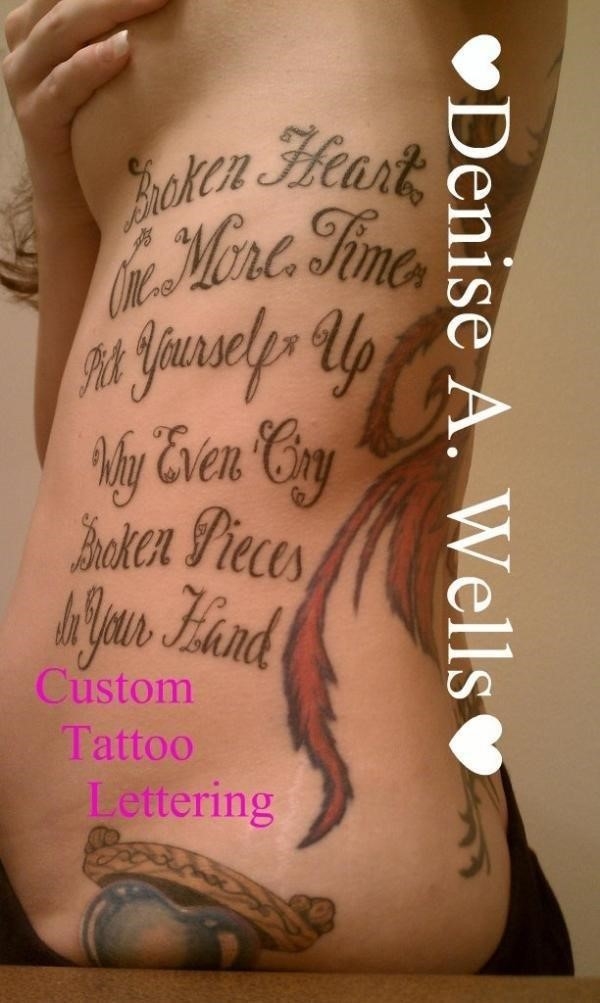 19 lyrics lettering tattoo design by denise a