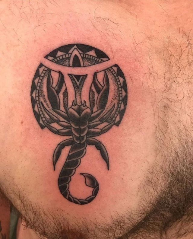 1 Chest Scorpio tattoo tribal