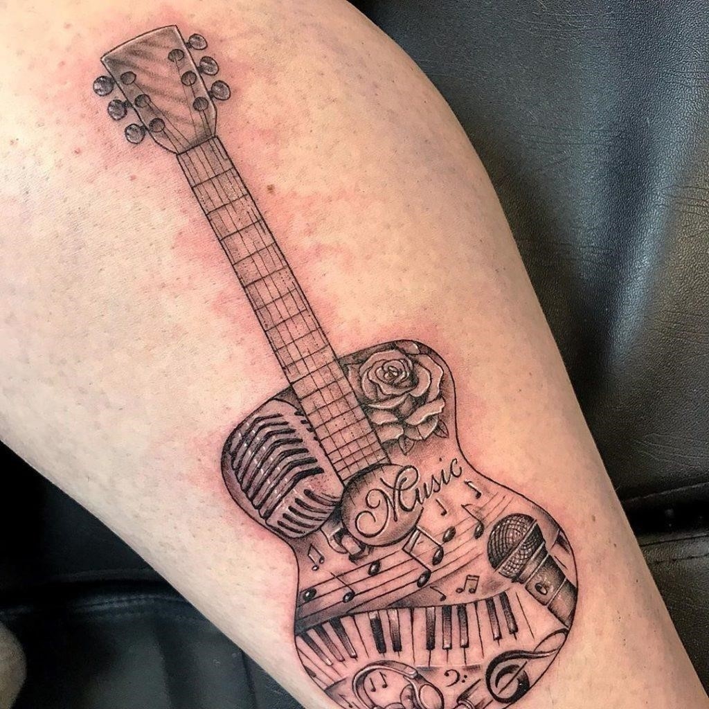 65 Guitar Tattoos For Men  Acoustic And Electric Designs