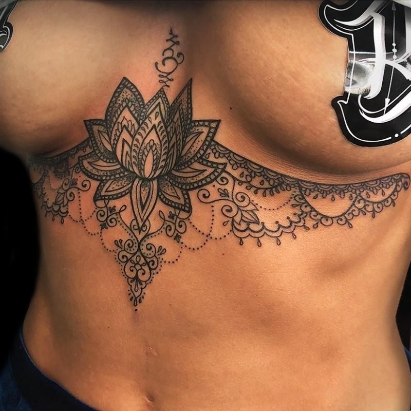 Cool Sternum Tattoo Ideas For Women Tribal Boho Geometric Lotus throughout  dimensions 1355 X 2047  Tattoo Designs for Women
