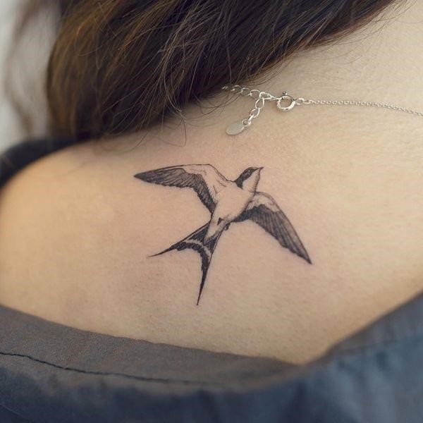 29 freedom bird tattoo on the back