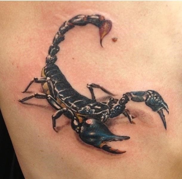 3D Black Scorpion Tattoo