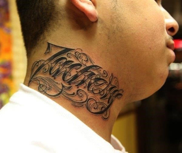 58 font tattoo on neck