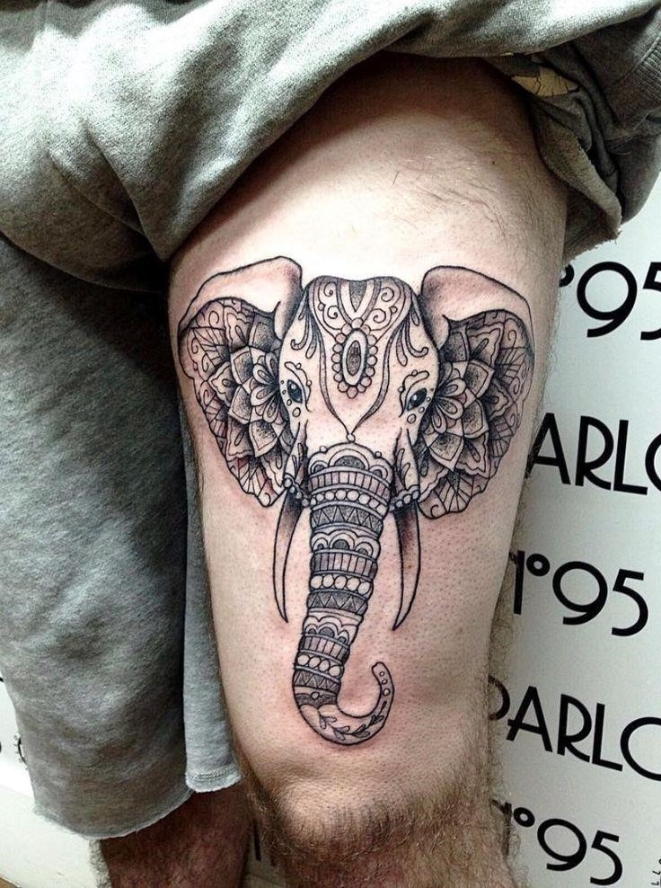 Floral elephant thigh piece from  Rosie Malone Tattoos  Facebook