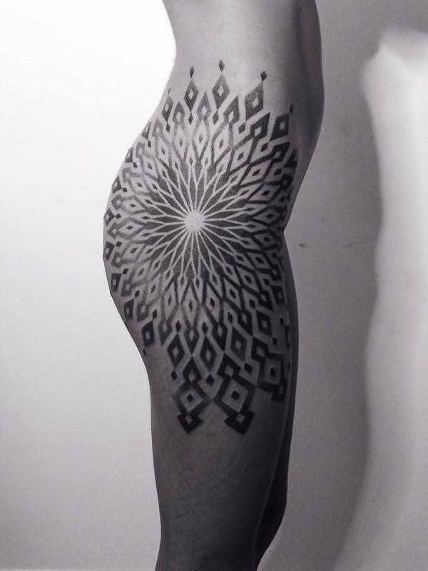 Leg Geometric Tattoo Images