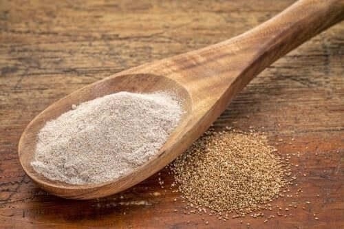 A spoonful of teff flour