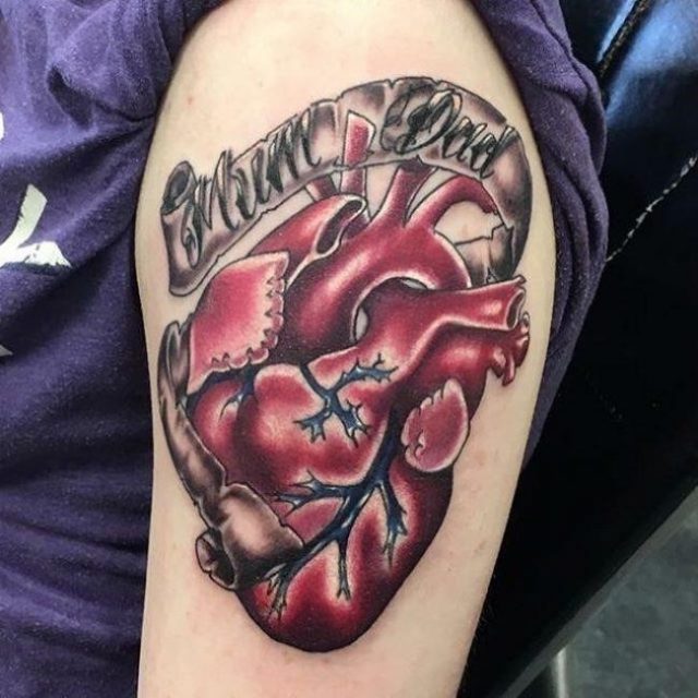 Anatomical Heart Tattoo  39 650×650