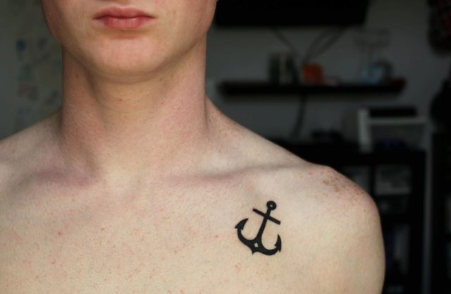 Anchor Coollarbone Tattoo
