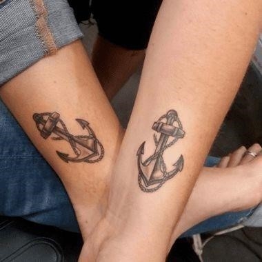 Anchors Tattoo for Mother and Son