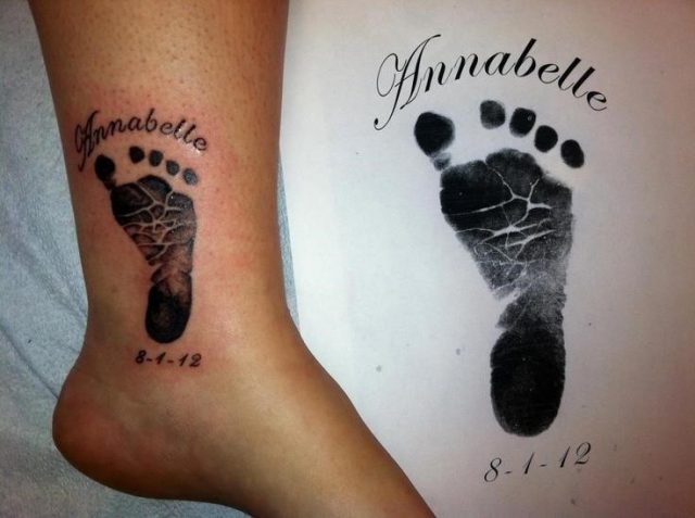 Annabelle Memorial Baby Footprint Tattoo
