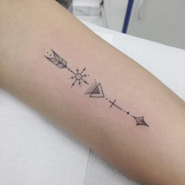 Arrow Geometric Tattoos 9