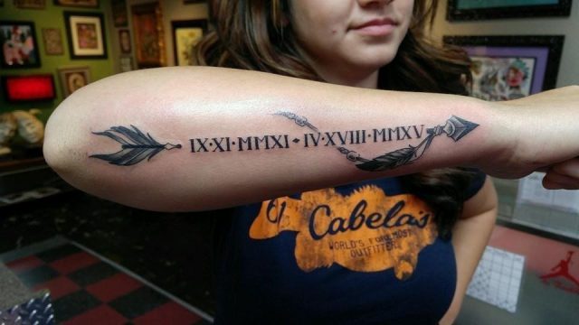 Arrow With Roman Numerals On Arm