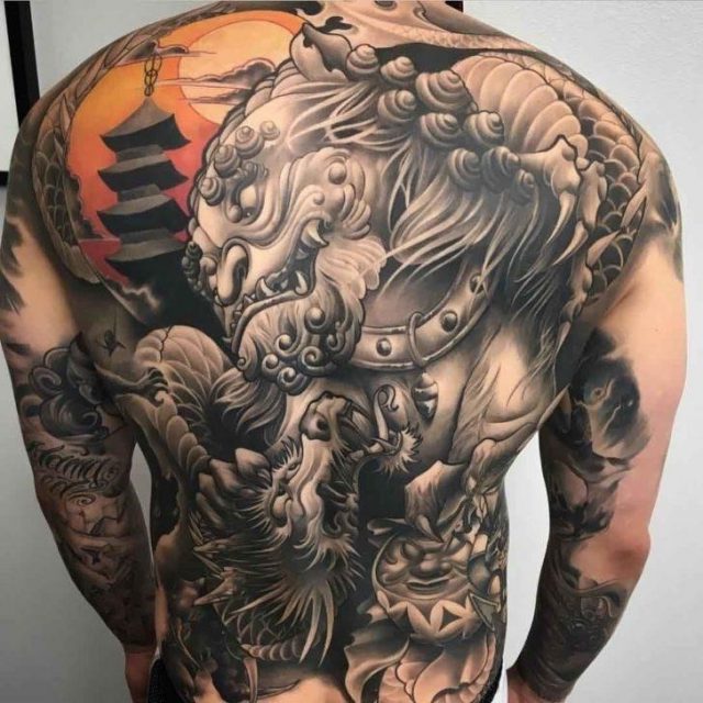 Asian Back Tattoo by Christopher Henriksen 728×728