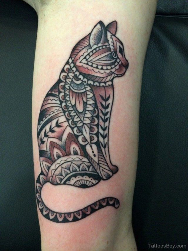 Attractive Cat Tattoo Design TB12003 768×1024