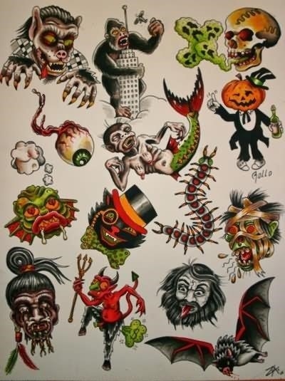 halloween flash tattoo  News  Lucky Bird Tattoo