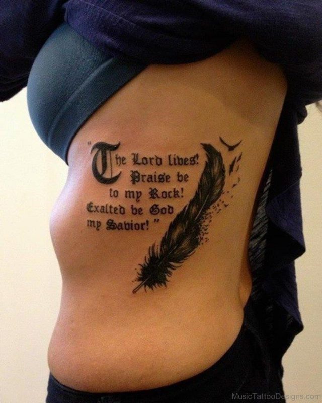 Awesome Music Tattoos On Side Rib