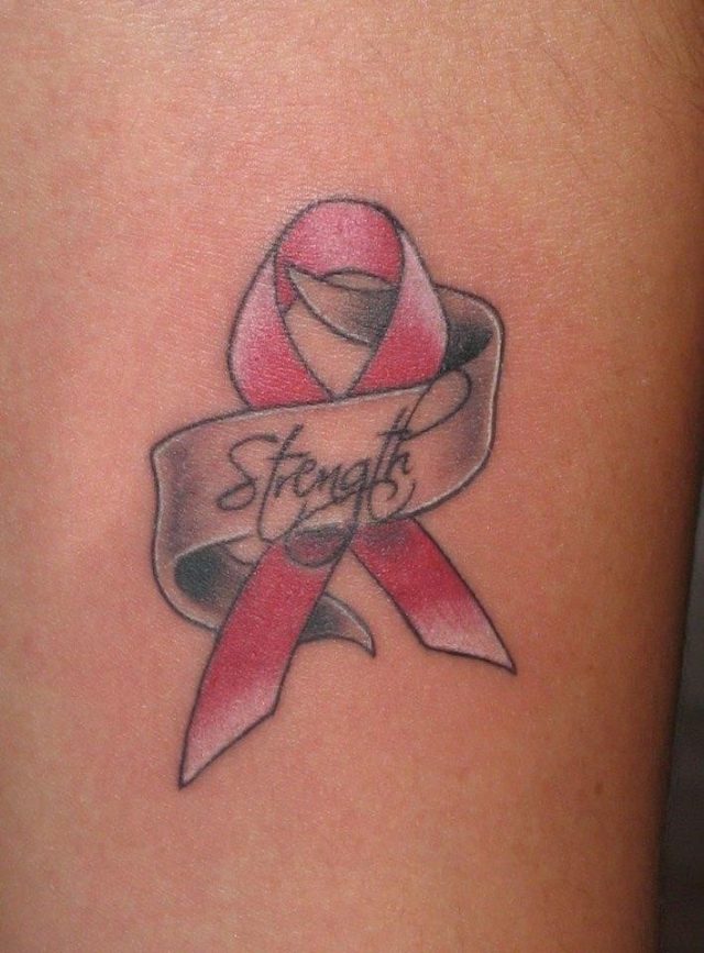 BREAST CANCER PINK RIBBON TATTOO