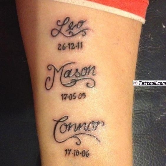 Baby name with date of birth tattoo2