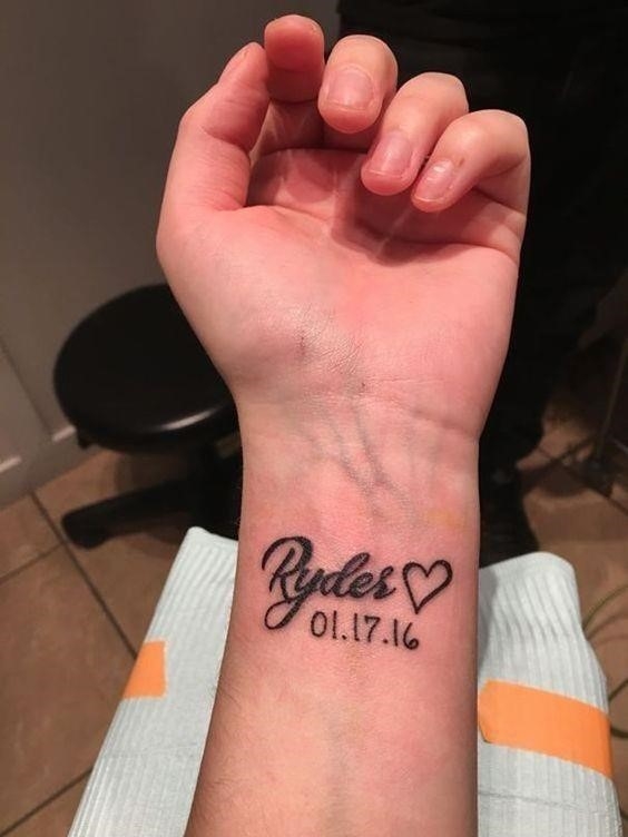 Baby name with date of birth tattoo7