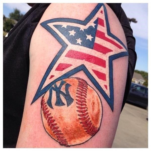 Best Realistic Baseball Tattoo On Back Leg – Truetattoos