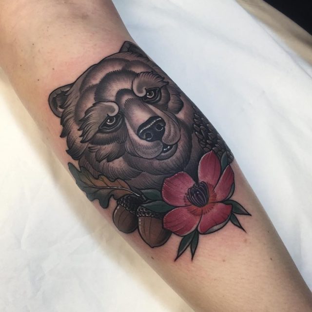 Beautiful Bear Tattoo