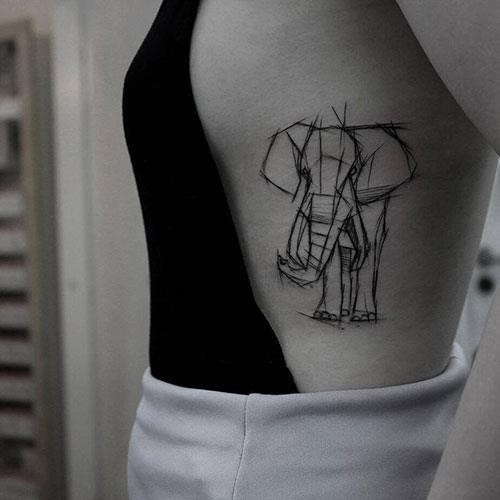 Best Elephant Outline Tattoo