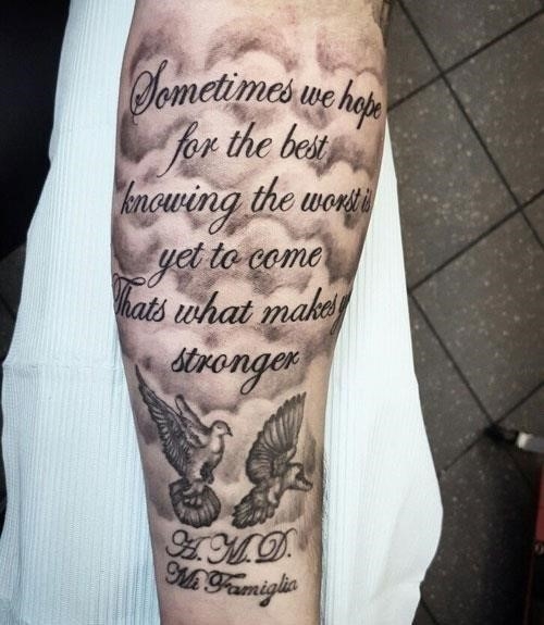 Bicep Quote Tattoos For Men