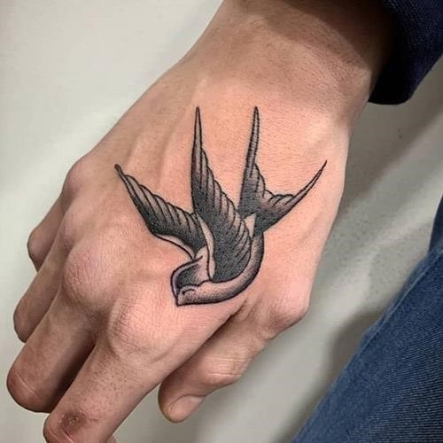 Bird Tattoo On The Palm
