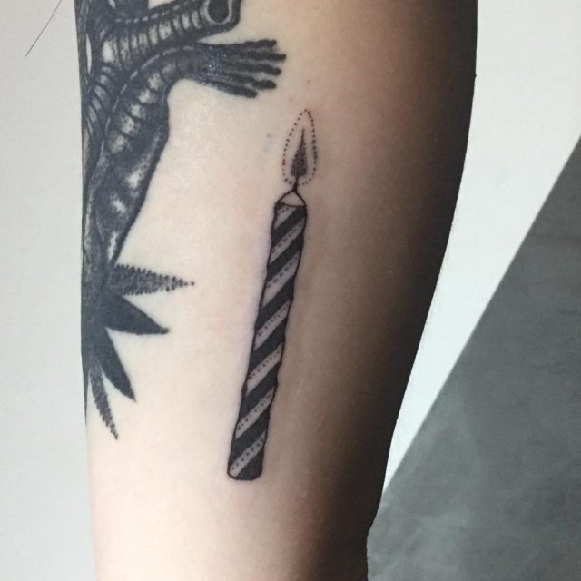 Birthday candle tattoo by Lauren Graham 1024×1024