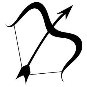 Black Sagittarius Zodiac Sign Tattoo Stencil