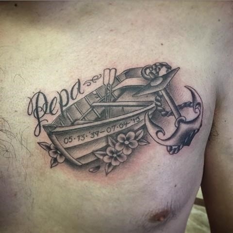 Boat Tattoo Chest