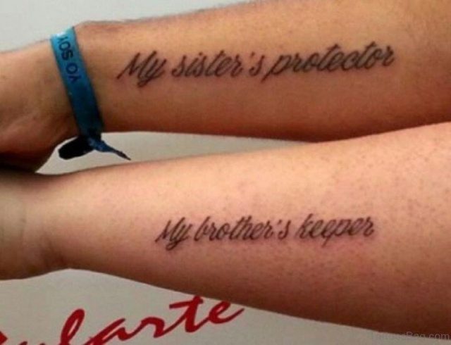 Brother ANd Sister Tattoo On Arm
