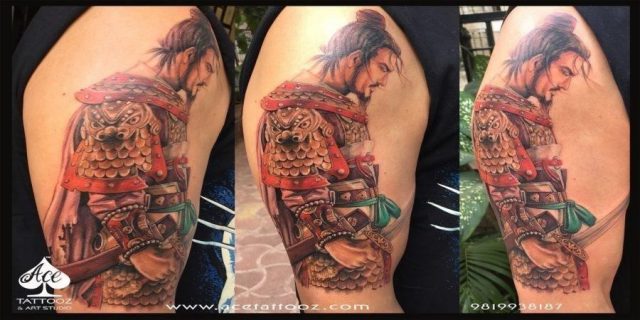 COLORFUL SAMURAI WARRIOR TATTOO e1519637055652