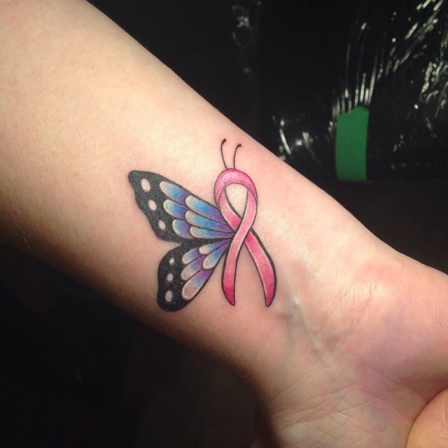 Cancer Ribbon Tattoo  2