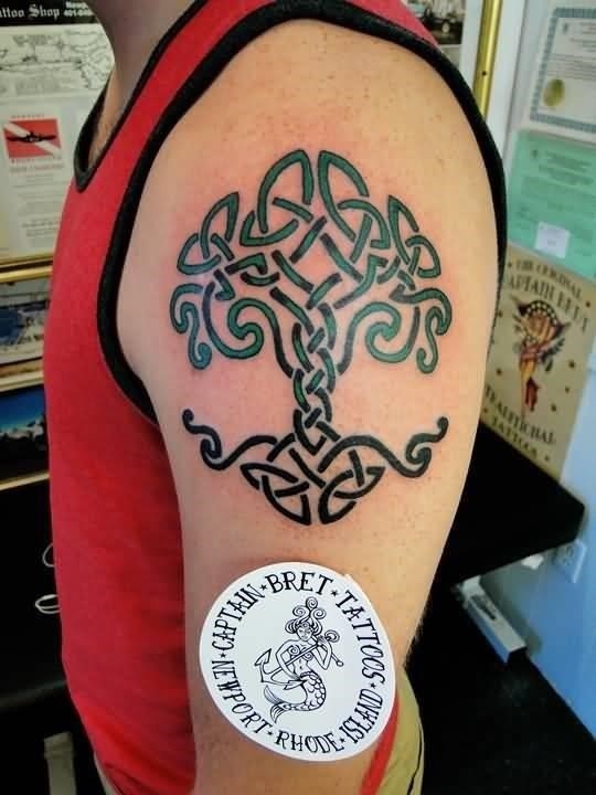 Celtic Tree Of Life Tattoo On Left Half Sleeve By Captain Bret