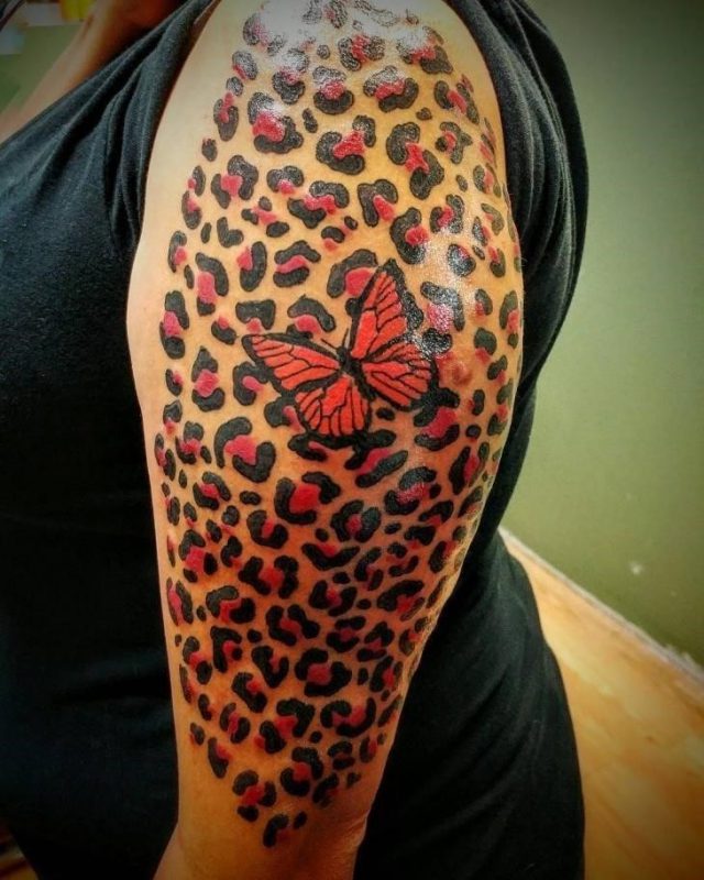 Cheetah Print Sleeve Tattoo