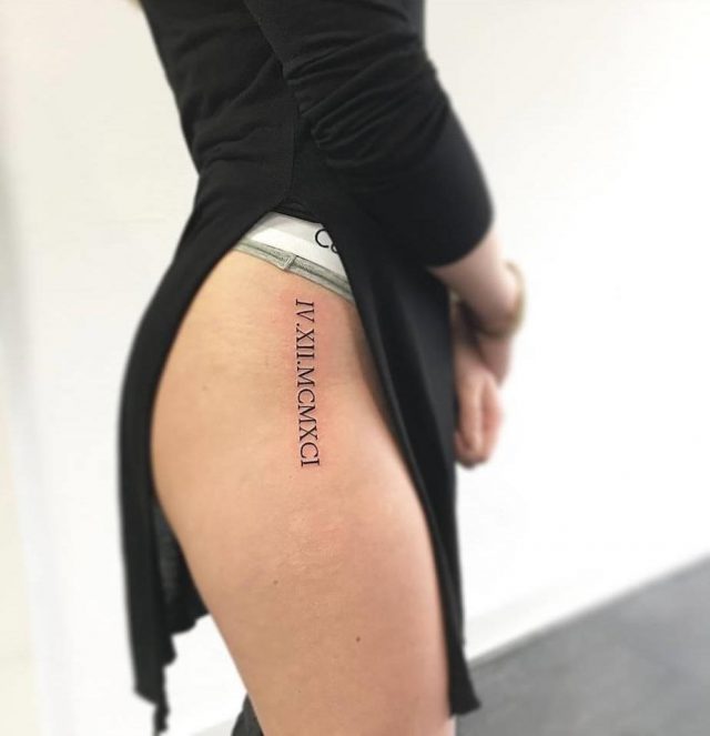 Classic Roman Numerals HipTattoo