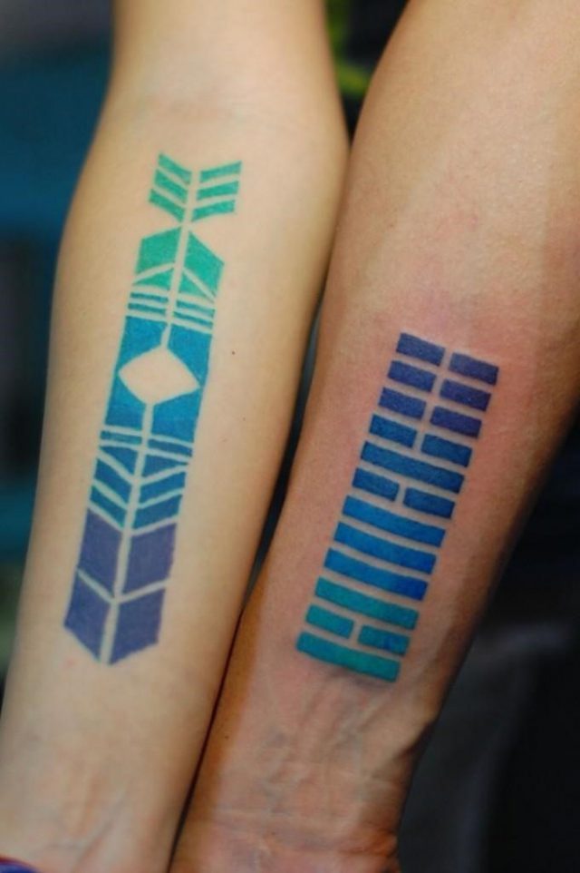 Color Gradient Geometric Tattoo 681×1024