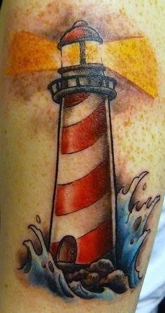 Color Ink Lighthouse Tattoo