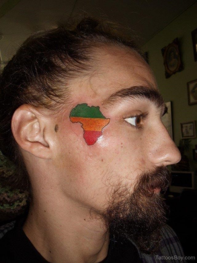 Colored African Map Tattoo TB113