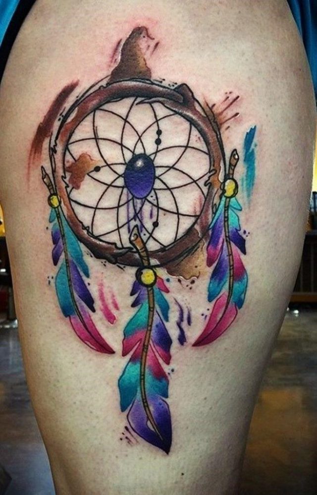 Colorful Dreamcatcher Tattoos