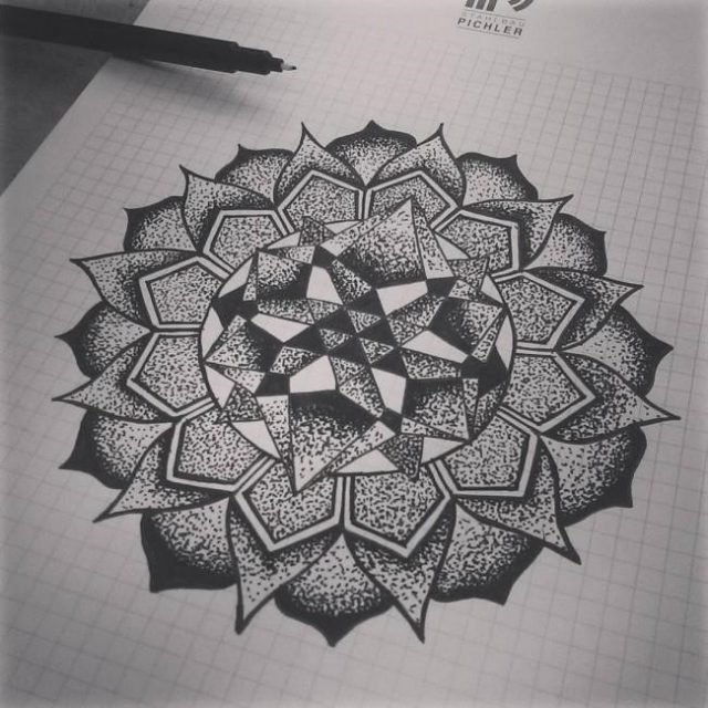 Cool Mandala Dotwork Tattoo Design