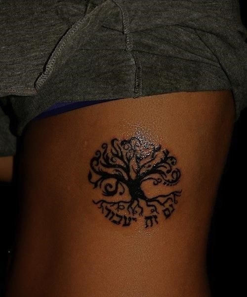 Cool Small Tree Of Life Tattoo On Side Rib