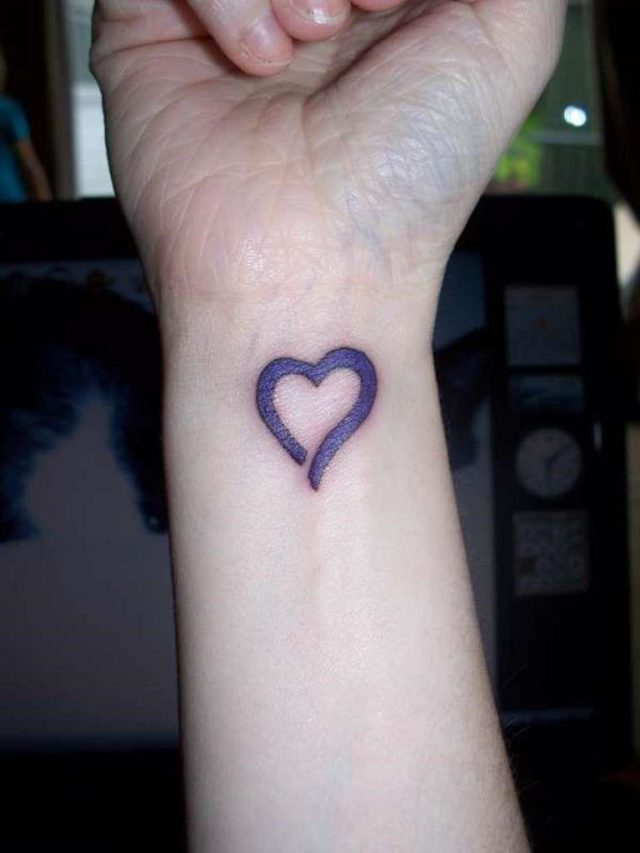 Creative Heart Tattoo Design on Wrist