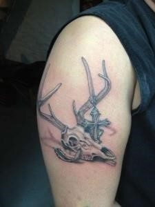 Real Elk Skull Custom tattoo Inspired Paint - Etsy