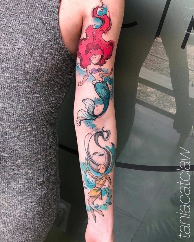 Disney Princesses Tattoo by Tania Catclaw 728×910