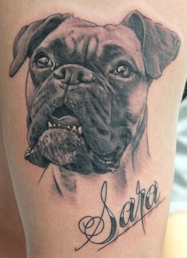 Dog Face Tattoo DesignTD24043