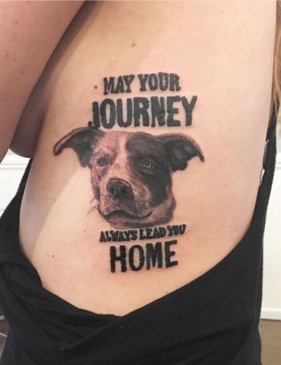 Dog memorial tattoo