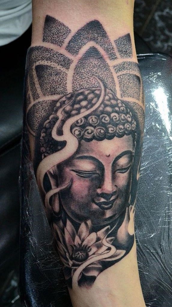 Dotted Buddha Forearm Tattoo